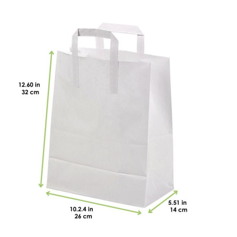 Shopper in carta bianca riciclato 260x140mm H320mm