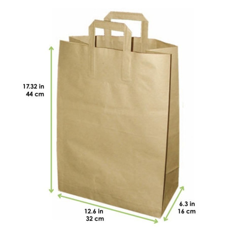 Sacchetto da spesa in carta scura kraft riciclato 320x160mm H440mm