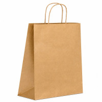 Shopper in carta kraft e manici sottili corda 281x120mm H310mm