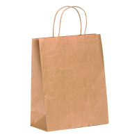 Shopper in carta kraft e manici sottili corda 280x160mm H300mm