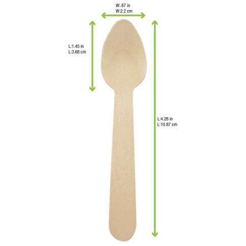 Cucchiaio da caffè in legno, involucro kraft  H110mm