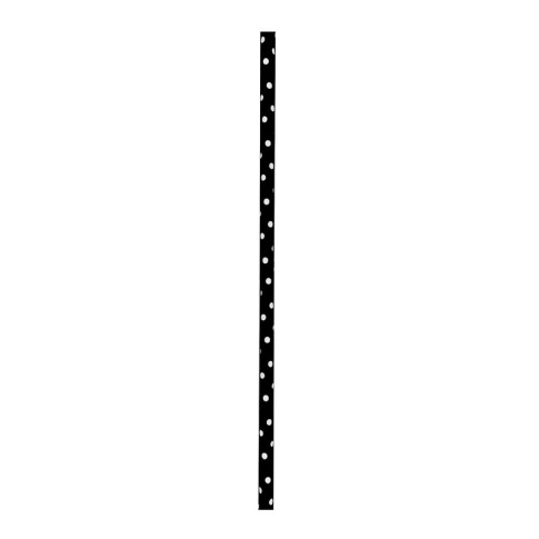 Cannuccia in carta nera, decorazione pois   H197mm