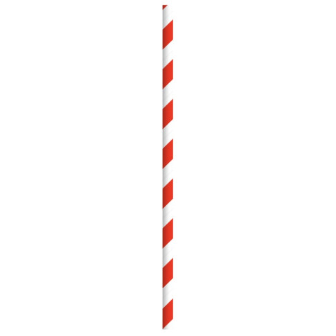 Cannuccia in carta rossa e bianca, imbustata singolarmente  H197mm