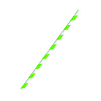 Cannuccia in carta verde lime e bianca, imbustata singolarmente  H197mm
