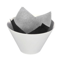 Pirottino da forno a forma di tulipano in carta nera siliconata  H80mm