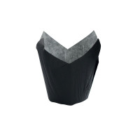 Pirottino da forno a forma di tulipano in carta nera siliconata  H90mm