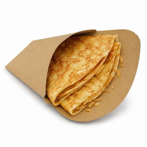 Tasca per crepes triangolare in cartone bianco 145x65mm H185mm