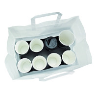 Inserto in cartone bianco con fori per 8 bicchieri 300x170mm H170mm