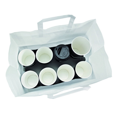 Inserto in cartone bianco con fori per 8 bicchieri 300x170mm H170mm
