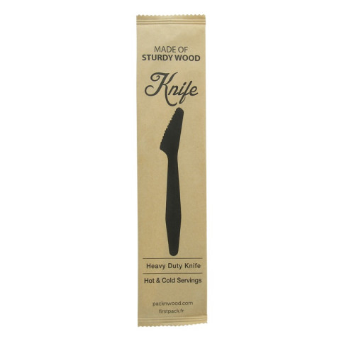 Coltello in legno "Hercules" involucro kraft  H185mm