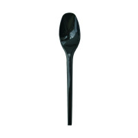 Cucchiaino da dessert in plastica nera 125