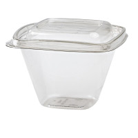 Contenitore deli quadrato trasparente con coperchio 128x128mm H85mm 500ml