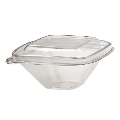 Contenitore deli quadrato trasparente con coperchio 128x128mm H55mm 250ml