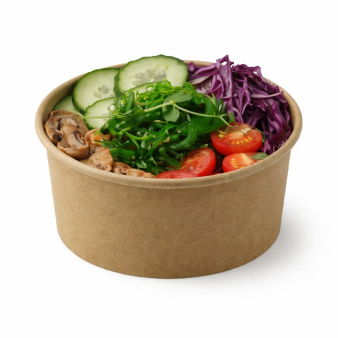 Contenitore "Deli" tondo in cartone kraft  H52mm 370ml