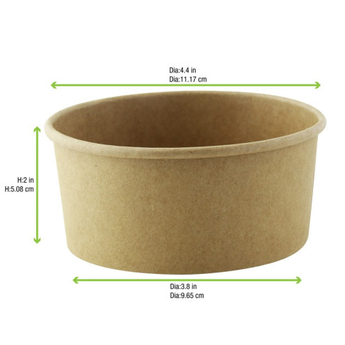 Contenitore "Deli" tondo in cartone kraft  H52mm 370ml