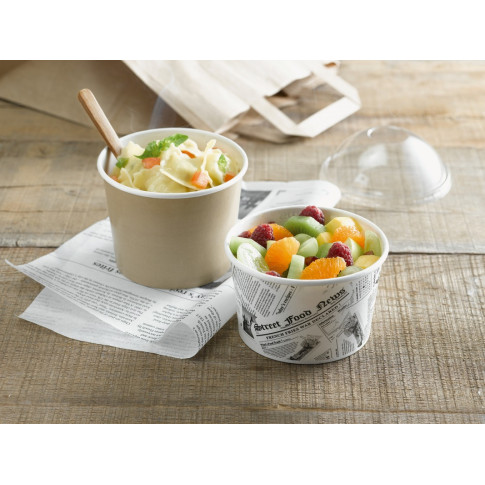 Contenitore "Deli" tondo in cartone kraft  H52mm 370ml