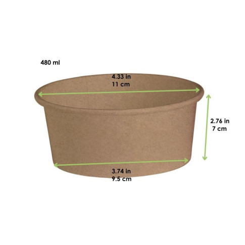 Contenitore "Deli" tondo in cartone kraft  H70mm 480ml