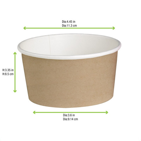 Contenitore "Deli" tondo in cartone kraft  H87mm 600ml