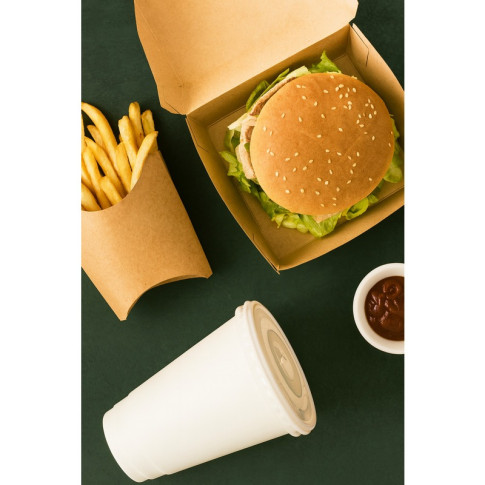 Scatola per hamburger in cartone kraft 150x135mm H80mm