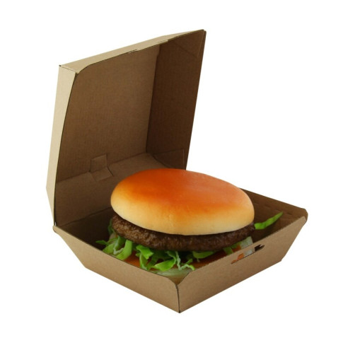 Scatola per hamburger in cartone kraft rinforzato 135x125mm H65mm