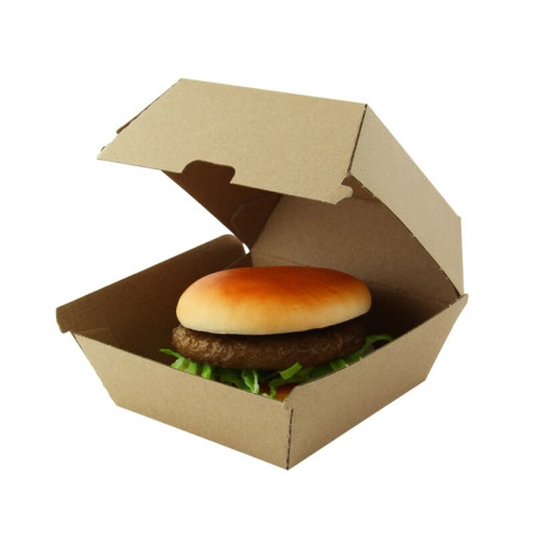 Scatola per hamburger in cartone kraft rinforzato 145x133mm H85mm