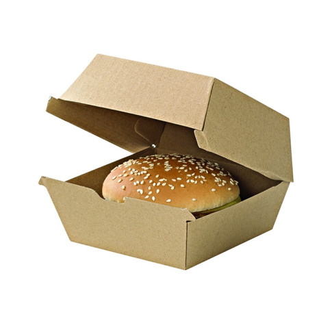 Scatola per hamburger in cartone kraft rinforzato 178x155mm H80mm