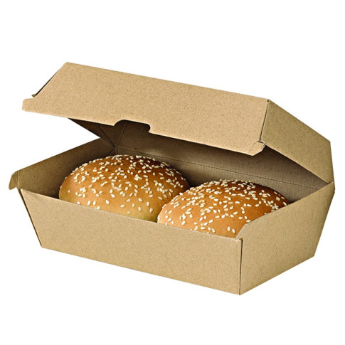 Scatola per hamburger in cartone kraft rinforzato 225x125mm H82mm