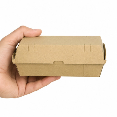 Scatola per hamburger in cartone kraft rinforzato 247x136mm H76mm