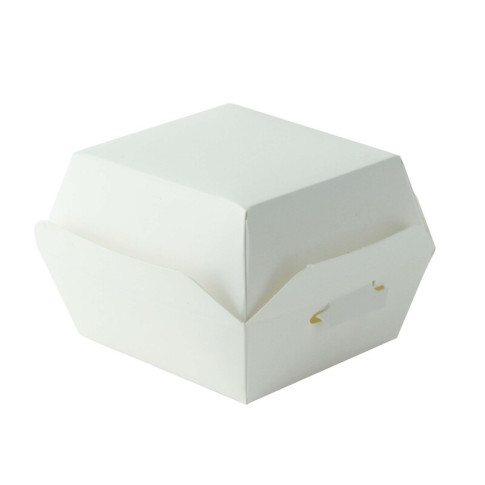 Mini scatola in cartone bianco per hamburger   70x70mm H50mm