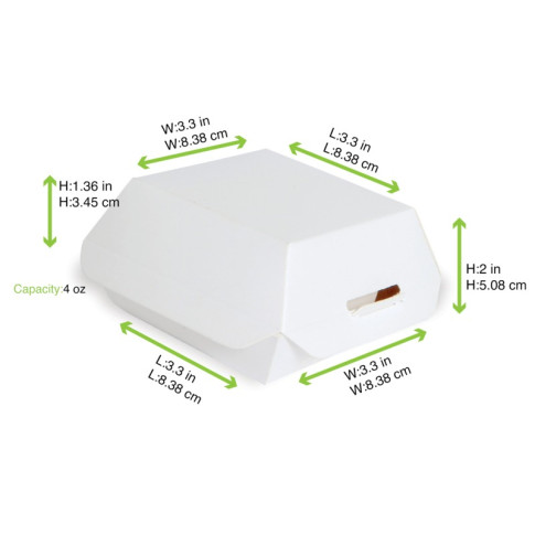 Mini scatola in cartone bianco per hamburger   98x95mm H50mm