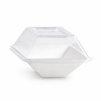Piatto "EcoDesign" in polpa di canna da zucchero  130x85mm H28mm 150ml
