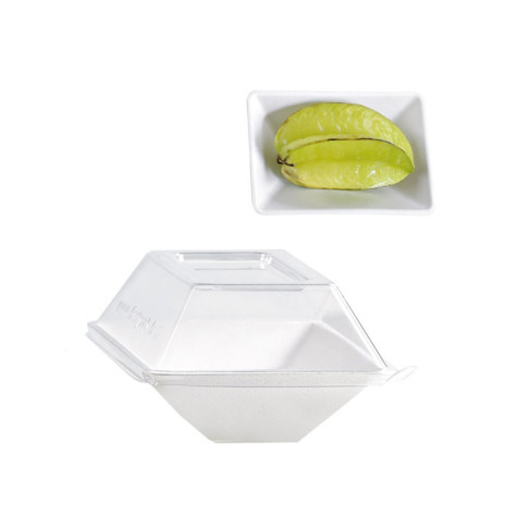 Piatto "EcoDesign" in polpa di canna da zucchero  130x85mm H28mm 150ml
