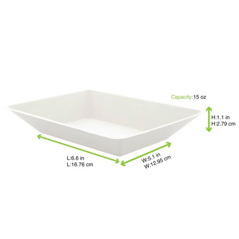 Piatto "EcoDesign" in polpa di canna da zucchero  170x130mm H28mm 450ml