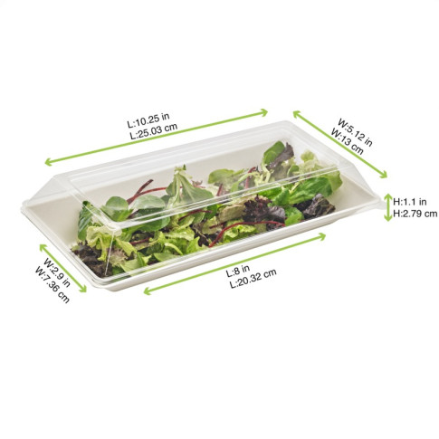 Piatto "EcoDesign" in polpa di canna da zucchero  260x130mm H28mm 500ml