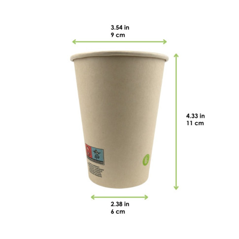 Bicchiere cartone e fibra di bambù (PAP20)  H110mm 350ml