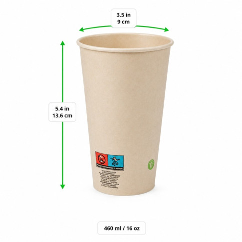 Bicchiere cartone e fibra di bambù (PAP20)  H136mm 460ml