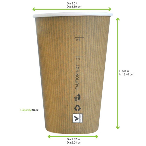 Bicchiere cartone lamina PLA (PAP20)  H132mm 450ml