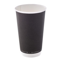 Bicchiere cartone bianco e nero doppia parete plastic-free (PAP20)  H136mm 460ml