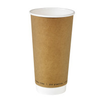 Bicchiere cartone kraft doppia parete plastic-free (PAP20)  H161mm 590ml