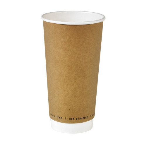 Bicchiere cartone kraft doppia parete plastic-free (PAP20)  H161mm 590ml