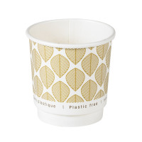 Bicchiere cartone kraft stampato doppia parete plastic-free (PAP20)  H62mm 120ml
