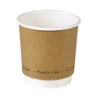 Bicchiere cartone kraft doppia parete plastic-free (PAP20)  H62mm 120ml