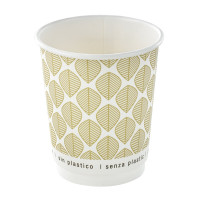 Bicchiere cartone kraft stampato doppia parete plastic-free (PAP20)  H92mm 230ml
