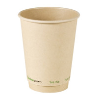 Bicchiere cartone fibra di bambù doppia parete plastic-free (PAP20)  H110mm 350ml