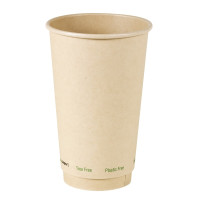 Bicchiere cartone fibra di bambù doppia parete plastic-free (PAP20)  H136mm 460ml