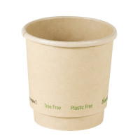 Bicchiere cartone fibra di bambù doppia parete plastic-free (PAP20)  H62mm 120ml
