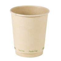 Bicchiere cartone fibra di bambù doppia parete plastic-free (PAP20)  H92mm 230ml