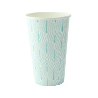 Bicchiere cartone bianco Leaf con decoro (PAP20)  H110mm 350ml