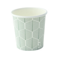 Bicchiere cartone bianco Leaf con decoro (PAP20)  H62mm 120ml