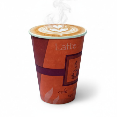 Bicchiere cartone stampa Cafè Latte Chocolate (PAP20)  H111mm 350ml